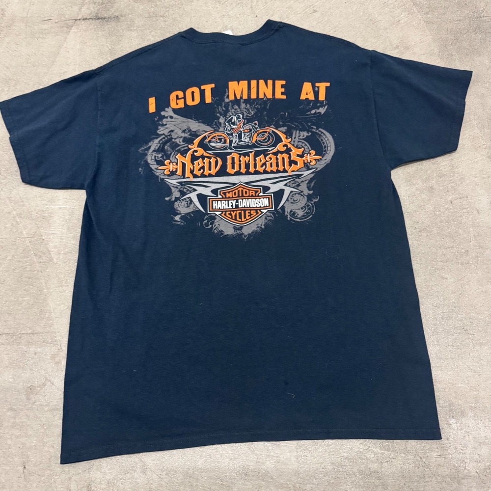 Harley-Davidson New Orleans Graphic T-Shirt Black Mens Large Gildan Biker Tee